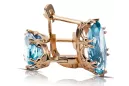Vintage style Earrings Aquamarine Original Vintage 14K Rose Gold vec021r